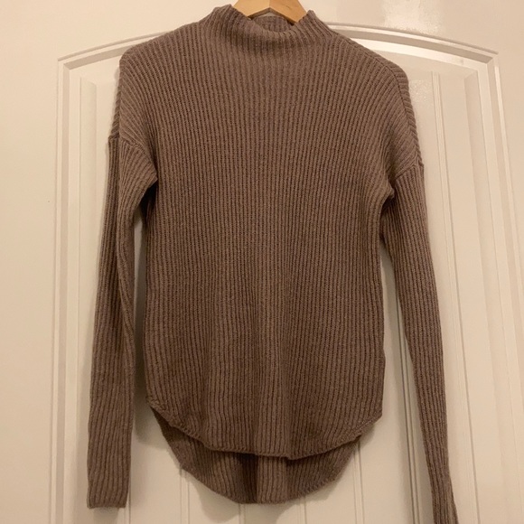Express Tops - NEUTRAL RIBBED SWEATER